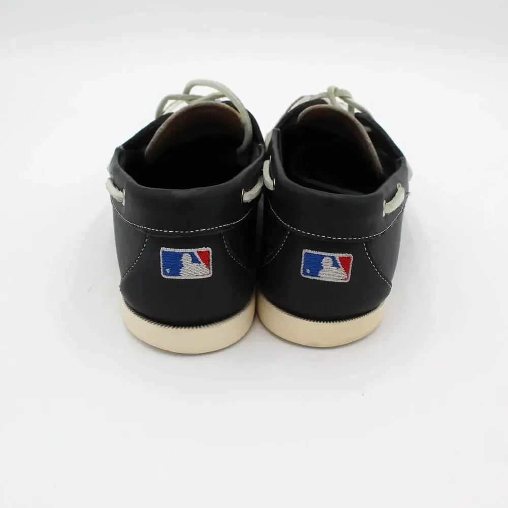 Allen Edmonds Cincinnati Reds Boat Shoes Mens 10.5 3E Wide Navy Leather MLB